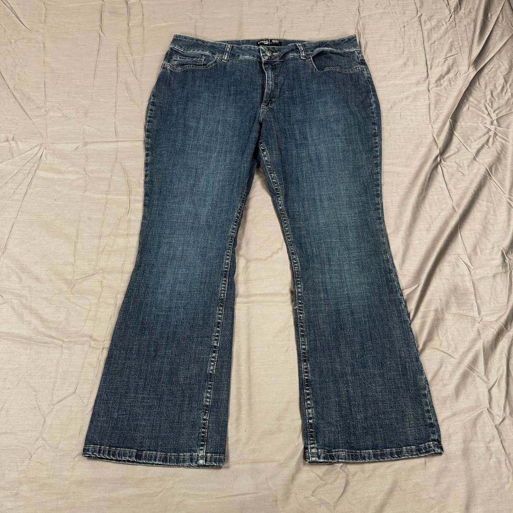 Riders by Lee Womens Mid Rise Bootcut Jeans Dark Wash Blue Size 18P 1ZS-E738-023